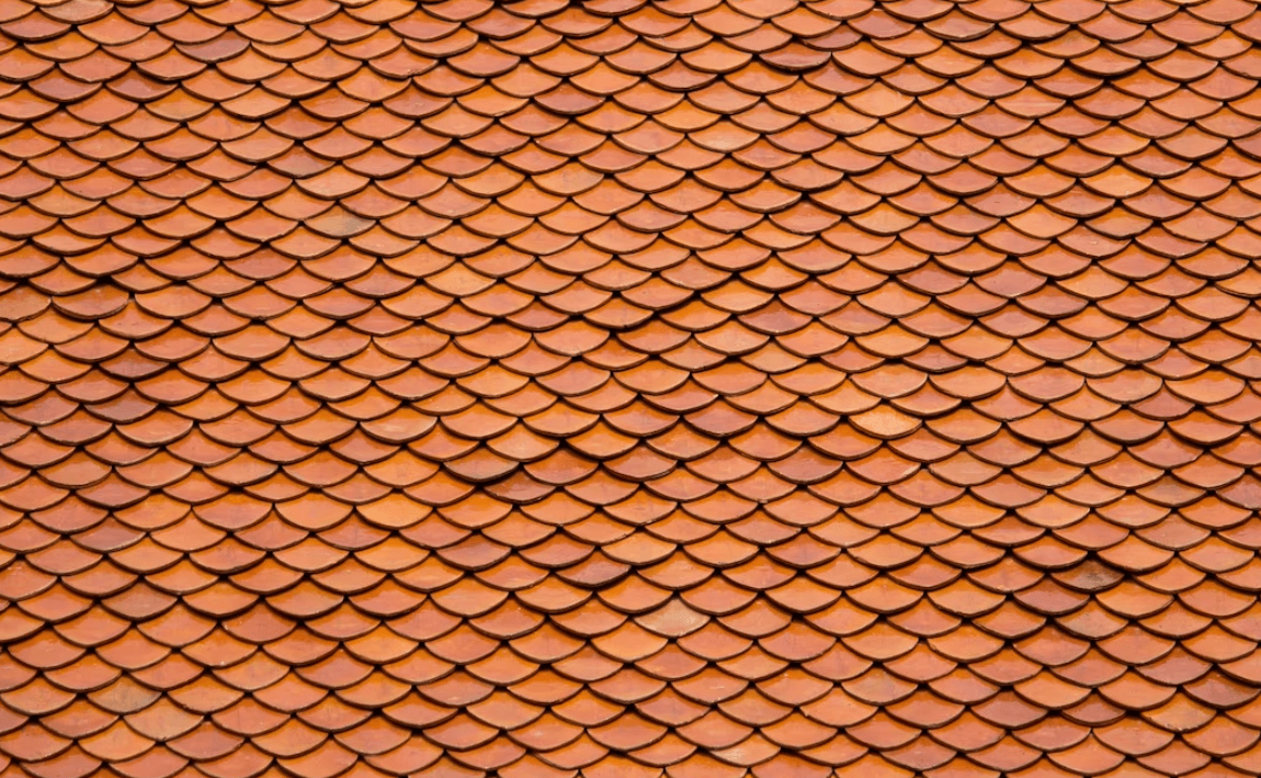 Clay tiles on a roof