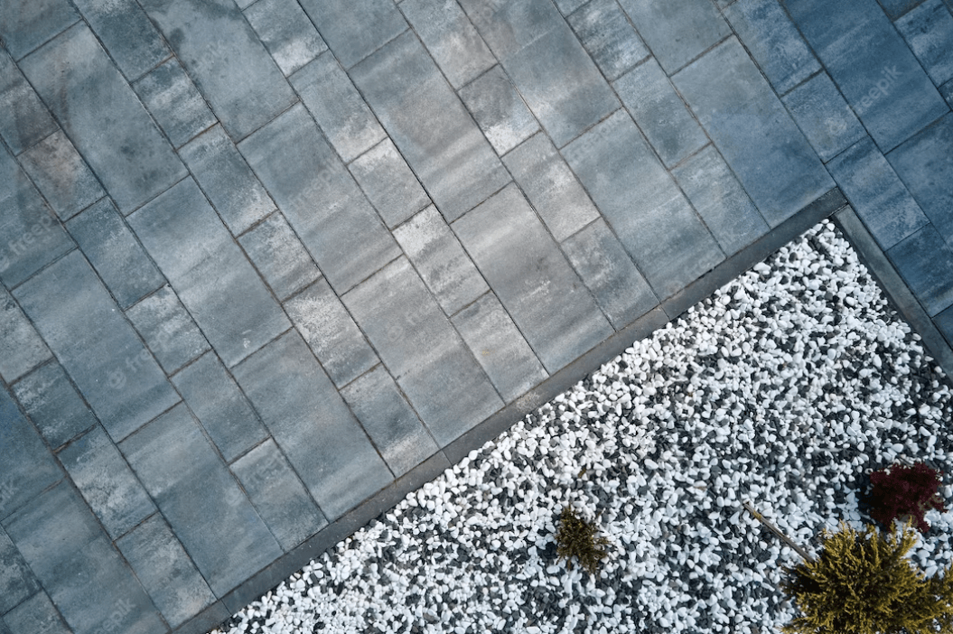 Concrete tiles on a rooftop