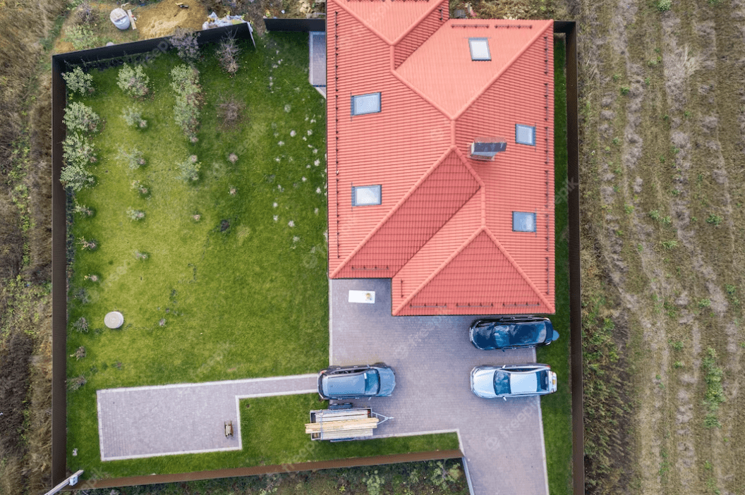 Drone capturing high-resolution images of a roof