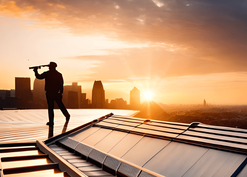 man on the roof